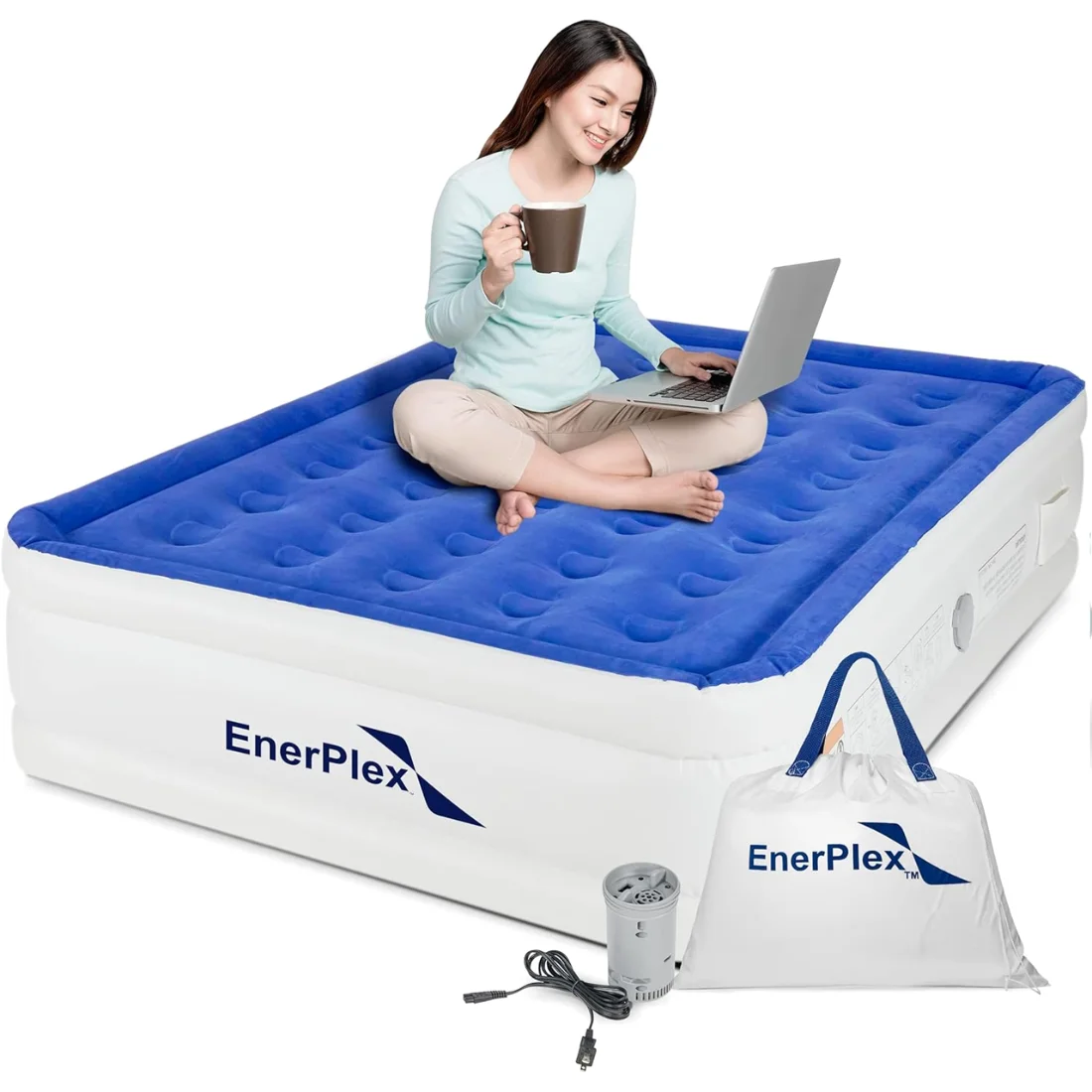 EnerPlex Portable Queen Airbed, Double Height